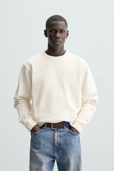 BASIC CREWNECK SWEATSHIRT - Oyster-white by Zara