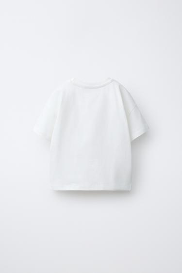 T-SHIRT BRODÉ - Blanc de Zara - Image 1