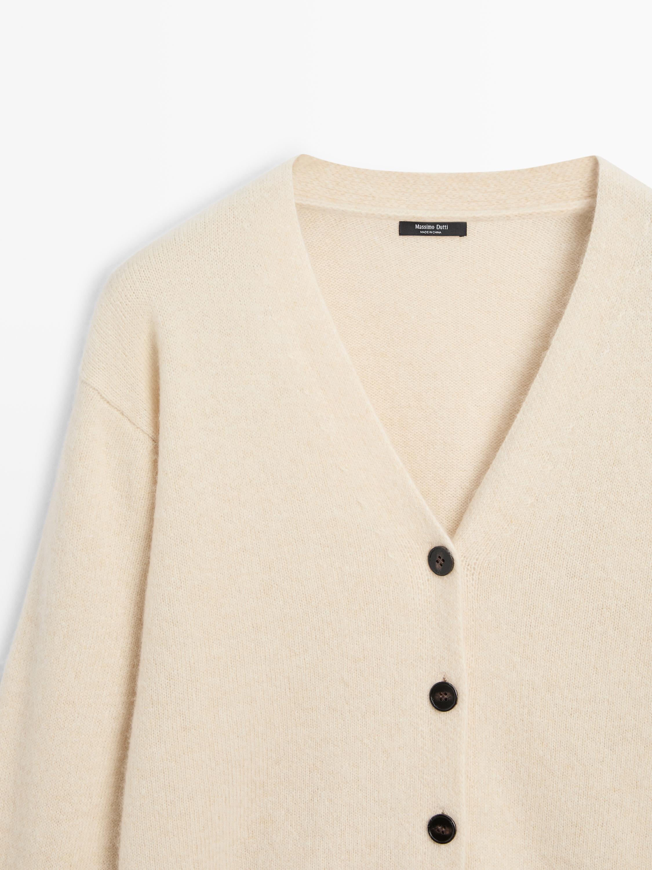 Knit alpaca and wool V-neck cardigan