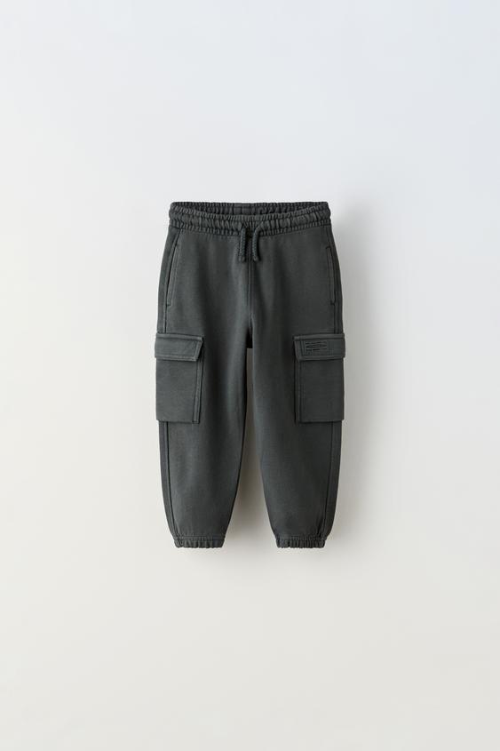 БРЮКИ КАРГО ИЗ МЯГКОЙ ТКАНИ — АНТРАЦИТОВО-СЕРЫЙ от Zara — изображение 0