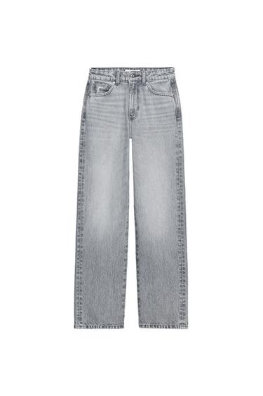 JEANS Z.03 REGULAR FIT HIGH-WAIST LONG LENGTH - Light grey by Zara
