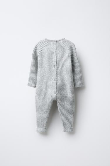 RIBBED KNIT JUMPSUIT - Grey marl by Zara - Image 1