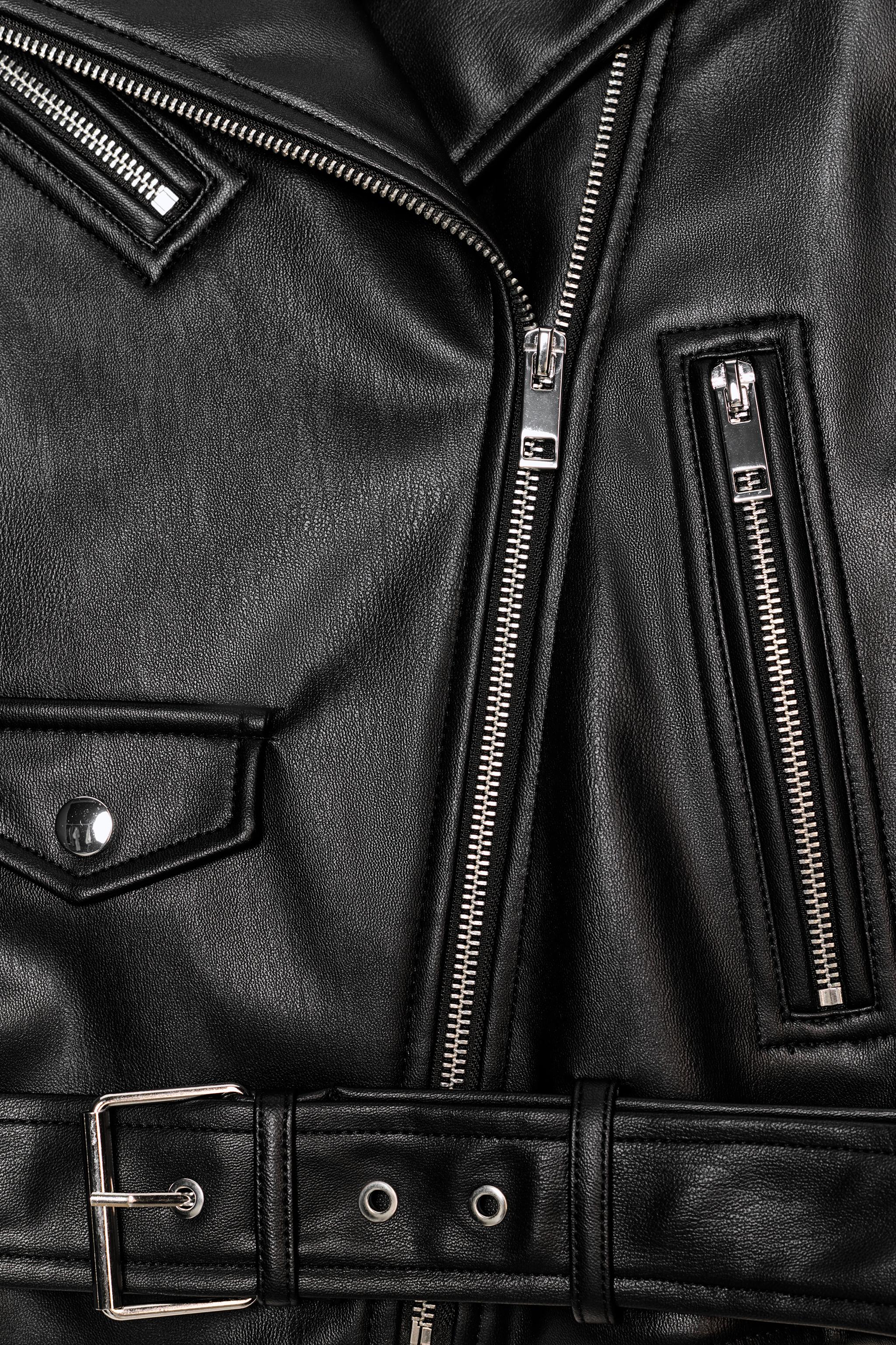 FAUX LEATHER BIKER JACKET