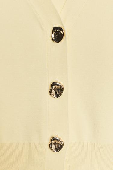CARDIGAN WITH THREE-QUARTER SLEEVES - Yellow by Zara - Image 7