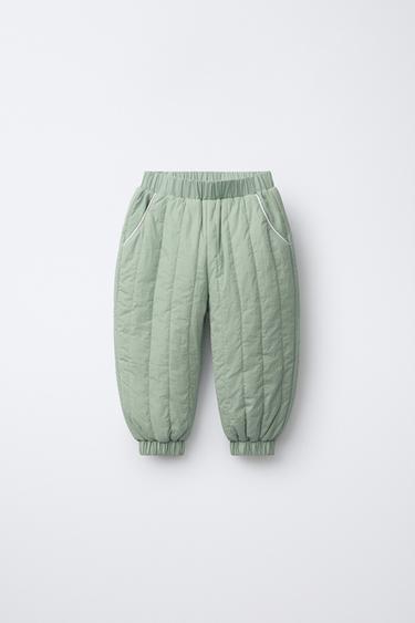벌룬 퀼팅 팬츠 - Zara 워터 그린