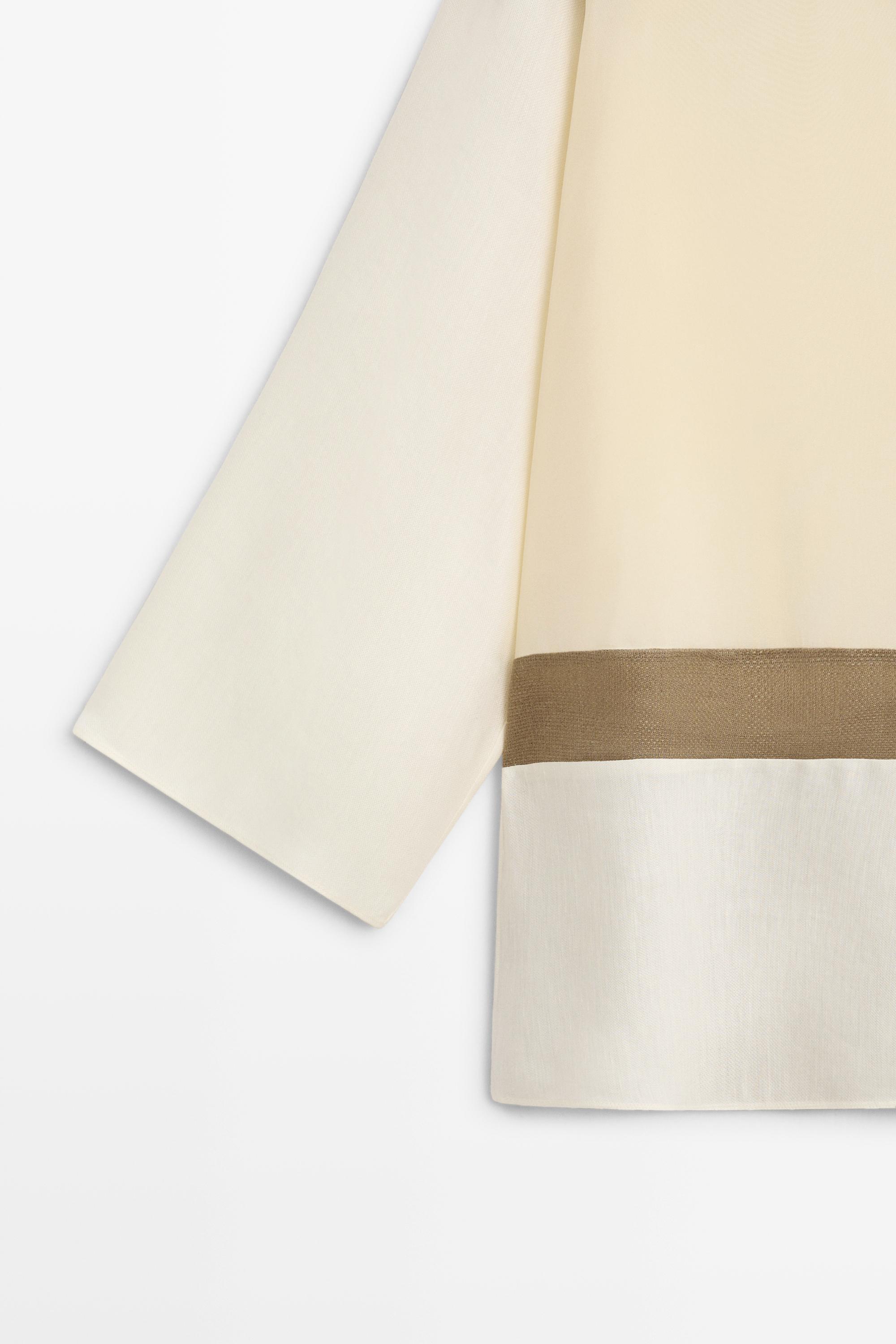 Chemisier fluide patchwork col officier