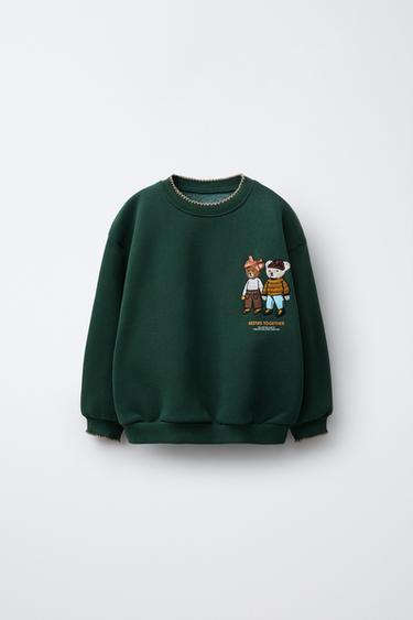 Tenue Bébé Fille Sweat à Capuche + Jupe Arrière Rayée - Imprimé Girafe, Col Dentelle, Manches Longues - 0 à 24 Mois