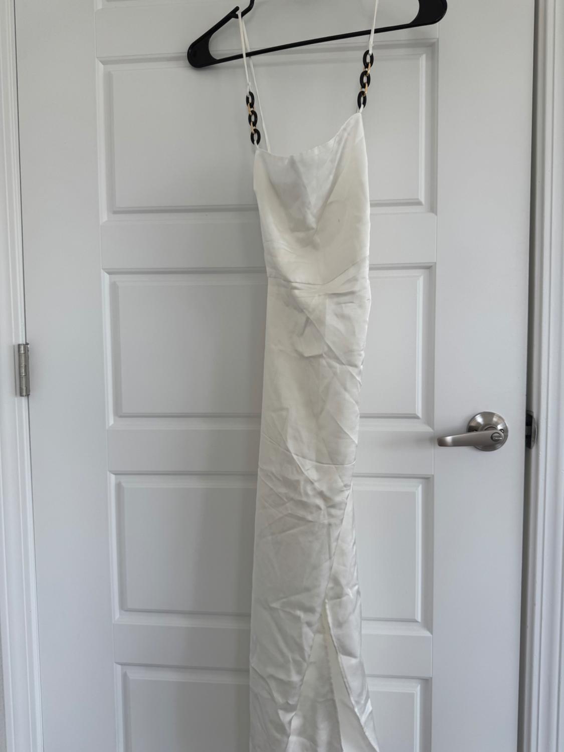 CHAIN STRAP SATIN EFFECT DRESS