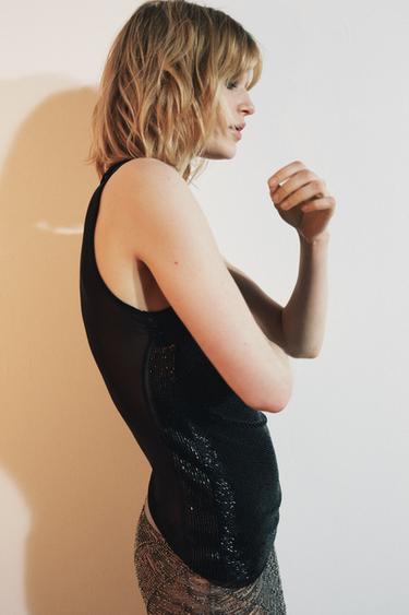 TOP BIMATIÈRE À FANTAISIE - Noir de Zara - Image 2