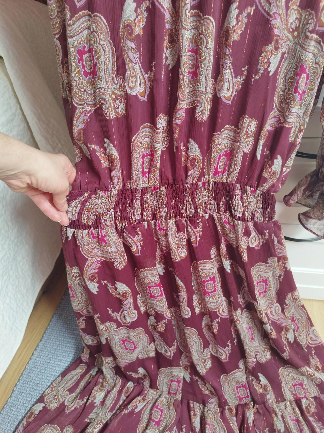 LONG METALLIC THREAD PRINTED DRESS - Image 6