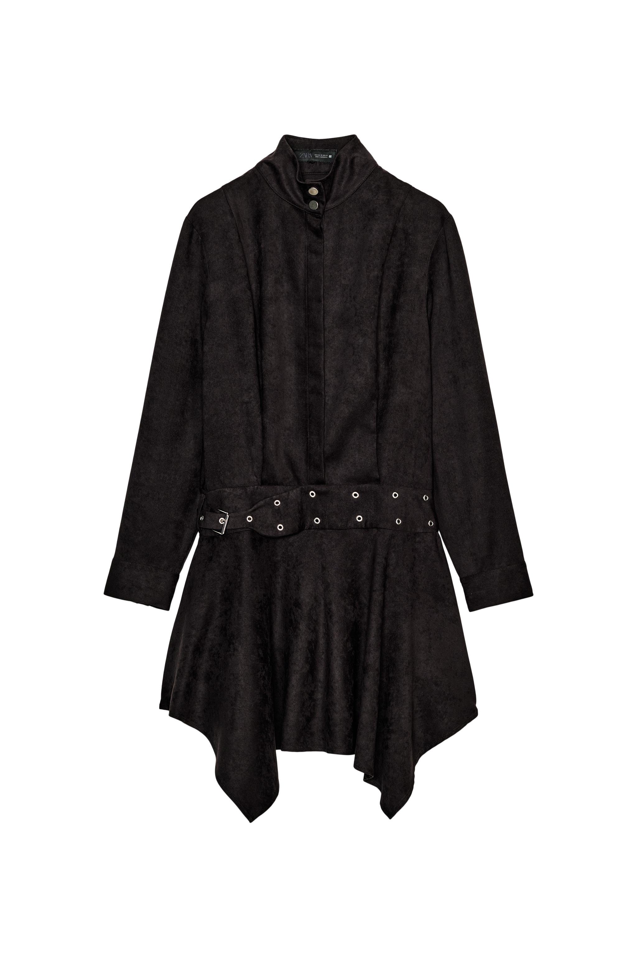 BELTED FAUX SUEDE MINI DRESS - Brown | ZARA United States BELTED FAUX SUEDE MINI DRESS - Brown | ZARA United States