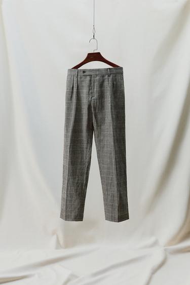 PANTALLONA KOSTUMI ME KUADRATE LESHI-LINO AARON LEVINE X ZARA - E bardhë/E zezë nga Zara