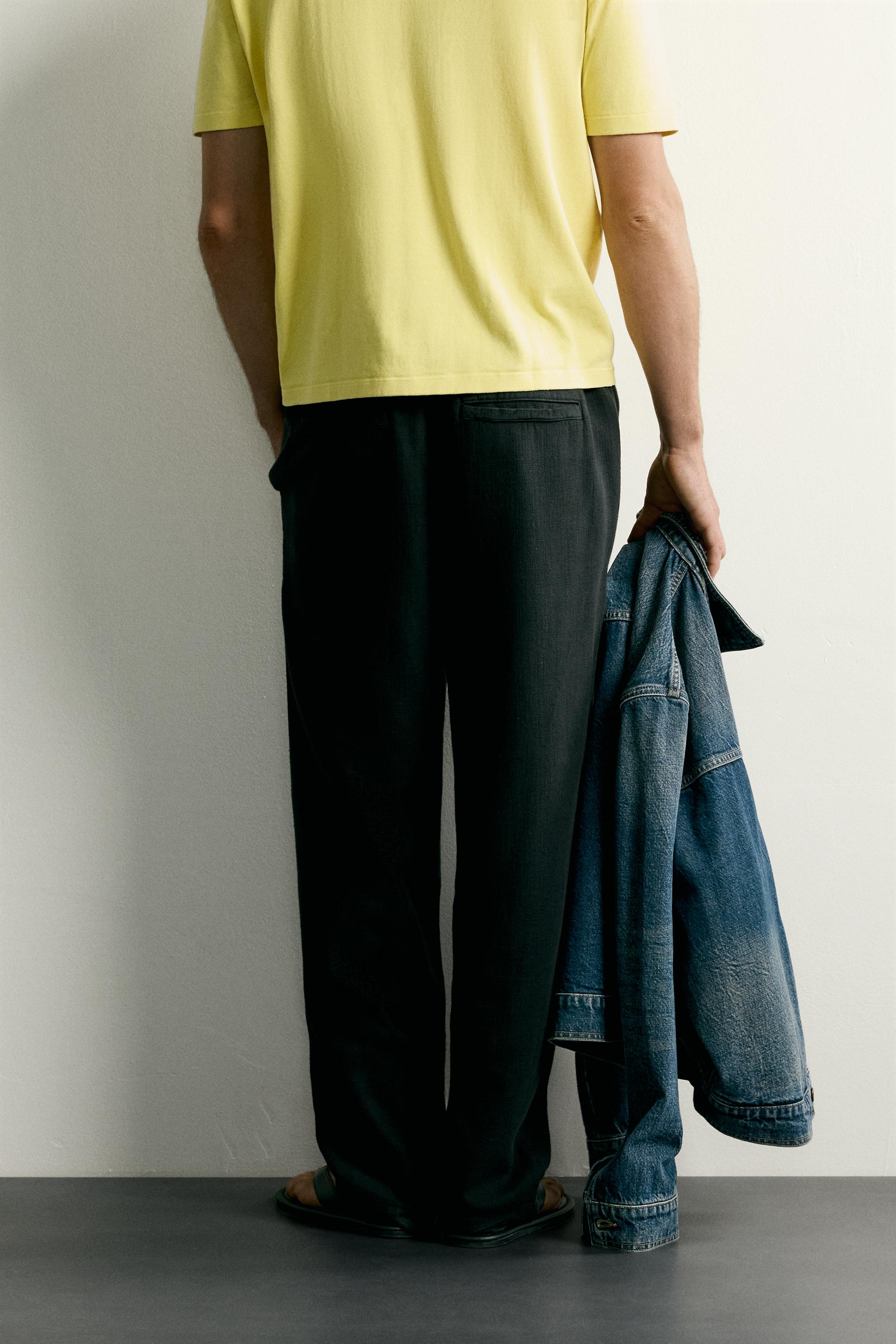 RELAXED FIT TEXTURED PANTS