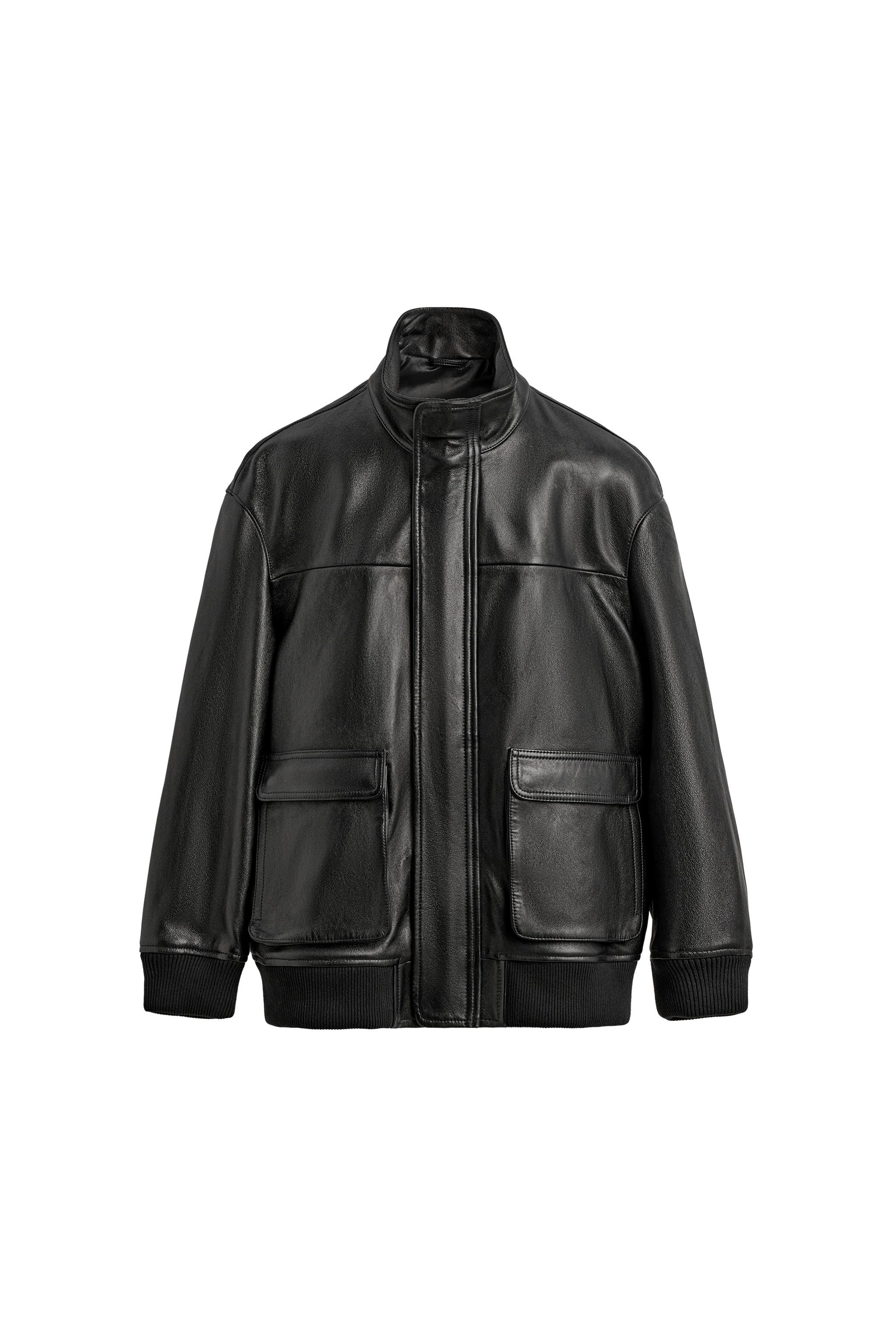 ORIGINS RELAXED FIT NAPPA LEATHER JACKET - Black | ZARA United States