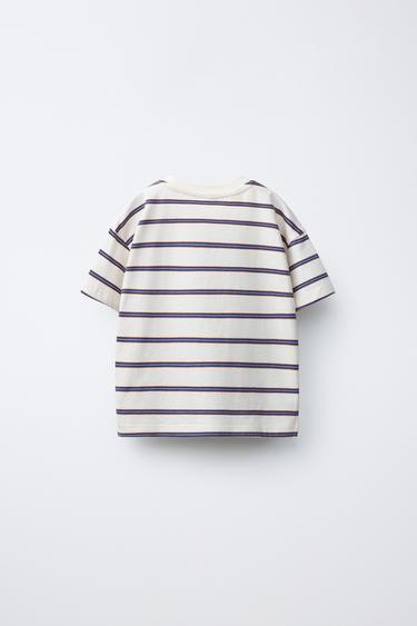 T-SHIRT RAYURES LOGO PUKAS SURF - Blanc de Zara - Image 1