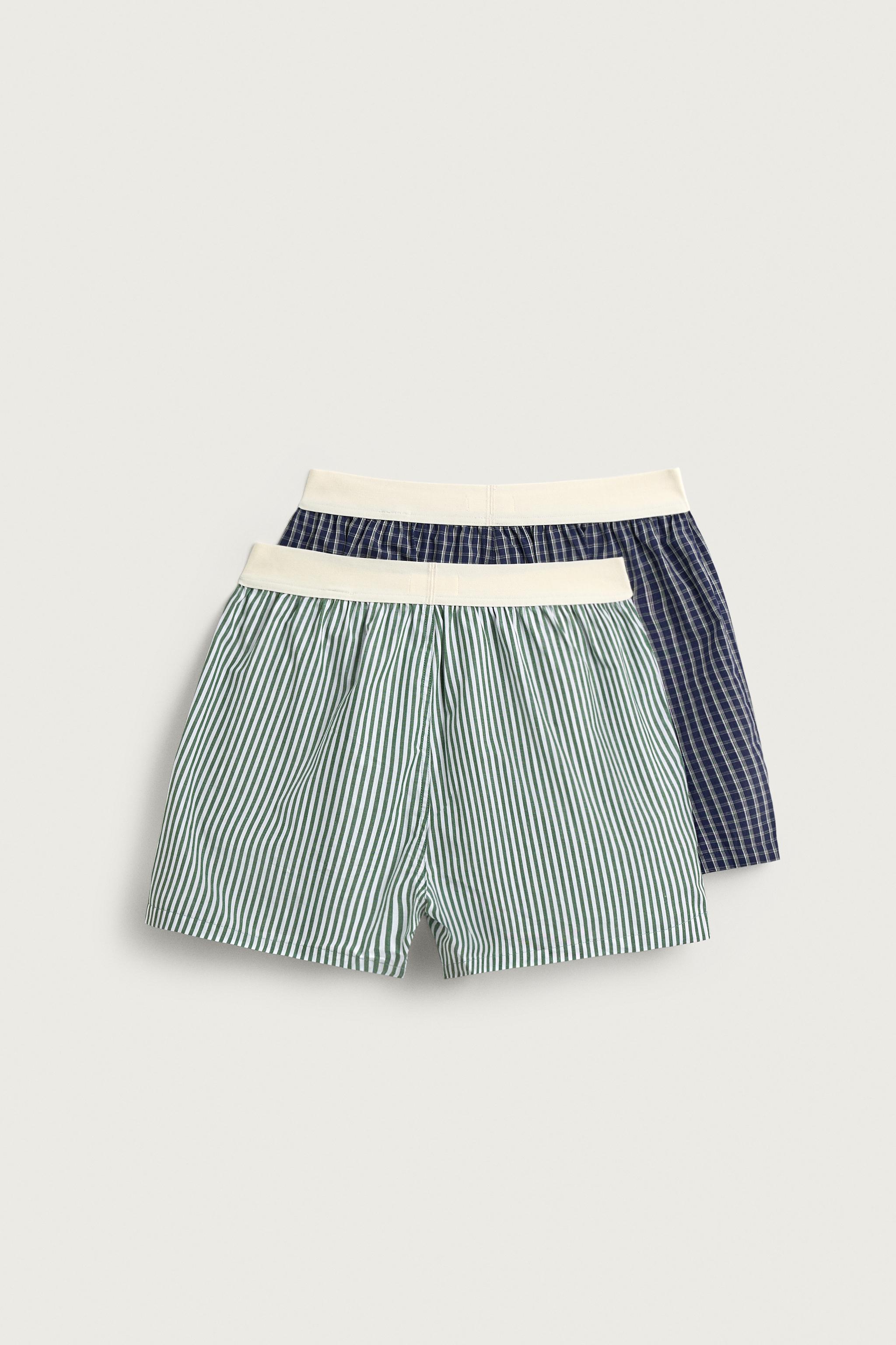 TWO-PACK OF COMBINED POPLIN BOXERS — various (alternate view)
