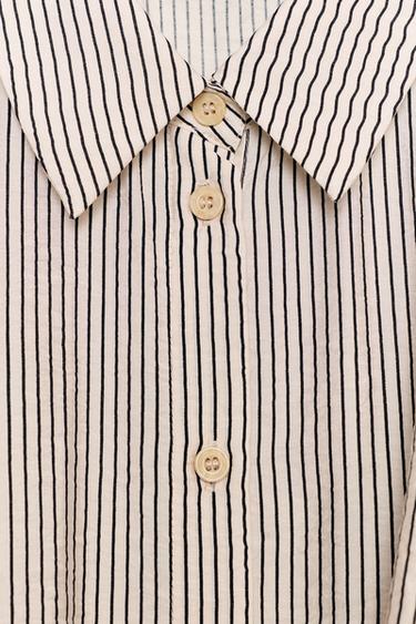 CHEMISE MANCHES COURTES NŒUD - Écru / Noir de Zara - Image 7