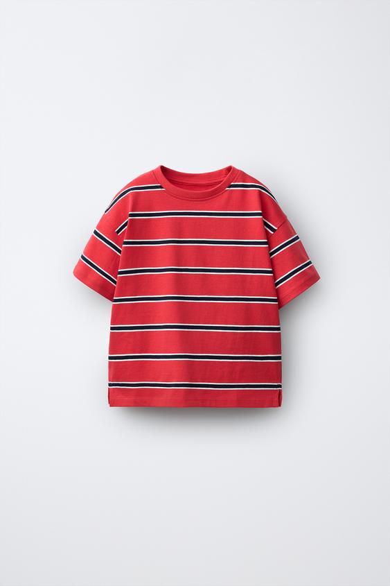 CAMISETA RAYAS - Rojo / Negro de Zara - Imagen 0
