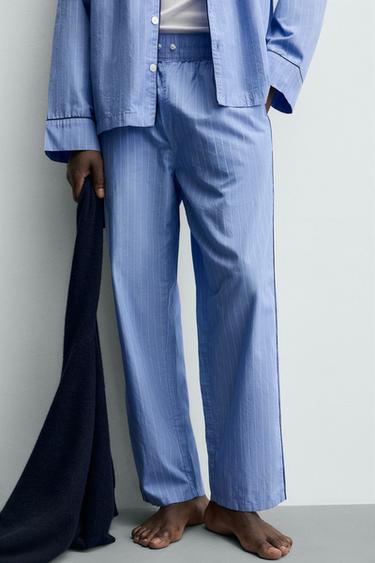 ENSEMBLE DE PYJAMA LISERÉS STRUCTURES CONTRASTÉS - Bleu de Zara - Image 7