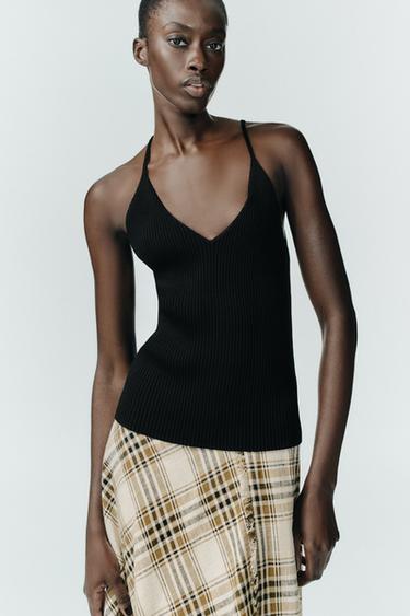 TOP PUNTO TIRANTES FINOS - Negro de Zara - Imagen 0