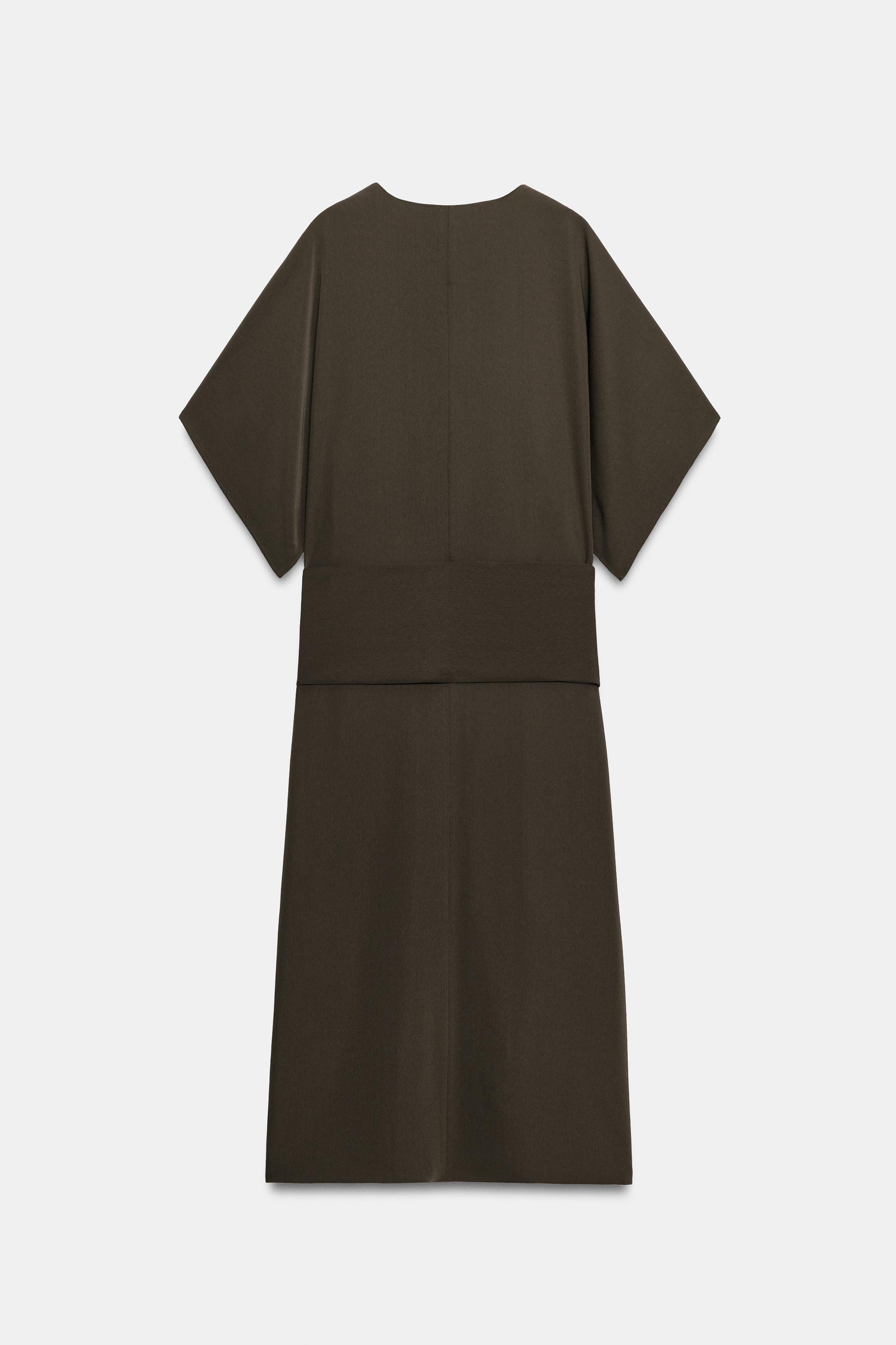 Женские платья Zara ZW COLLECTION MIDI FROG FASTENING DRESS — фото 5
