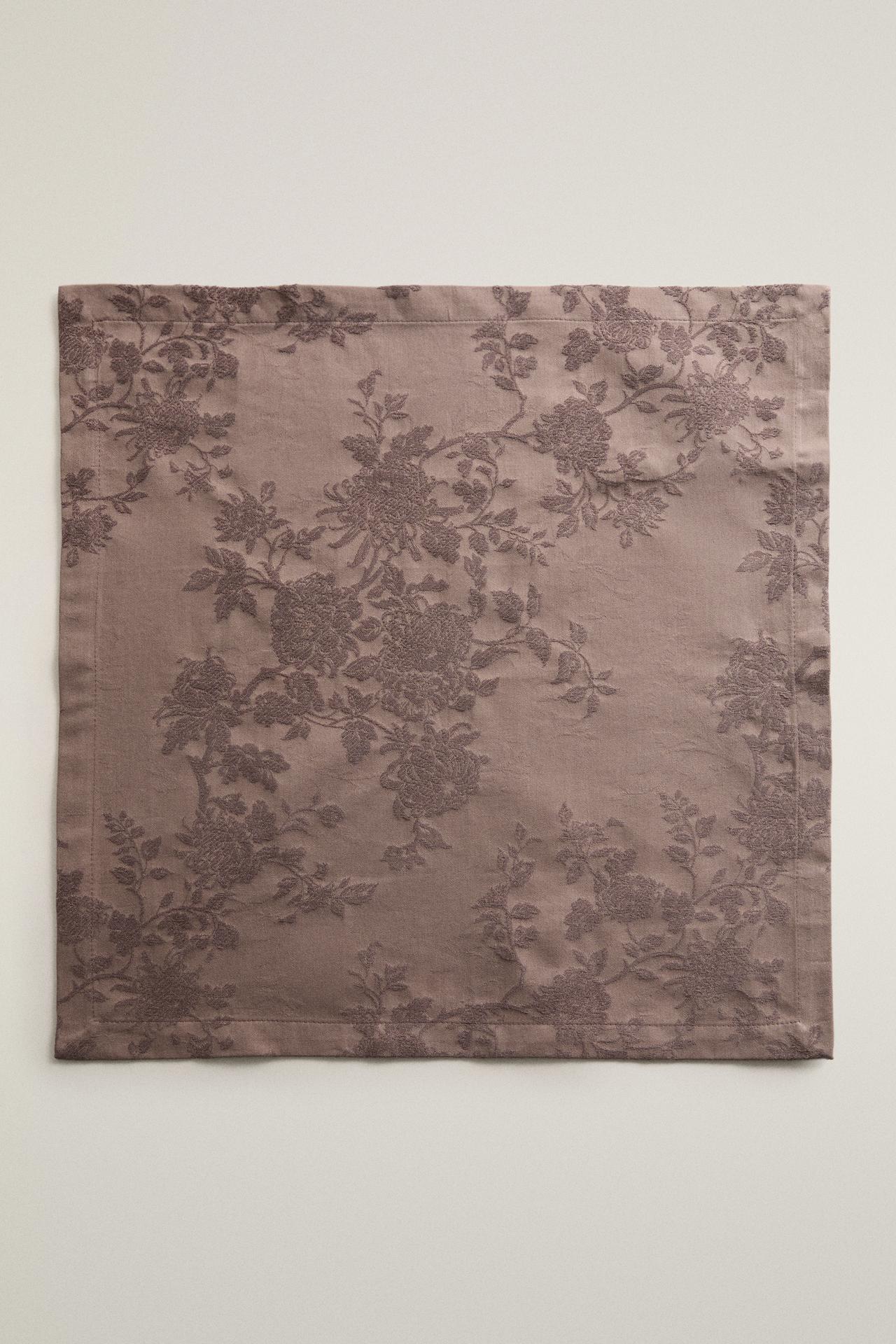 JACQUARD COTTON NAPKIN PACK (PACK OF 2) — Burgundy