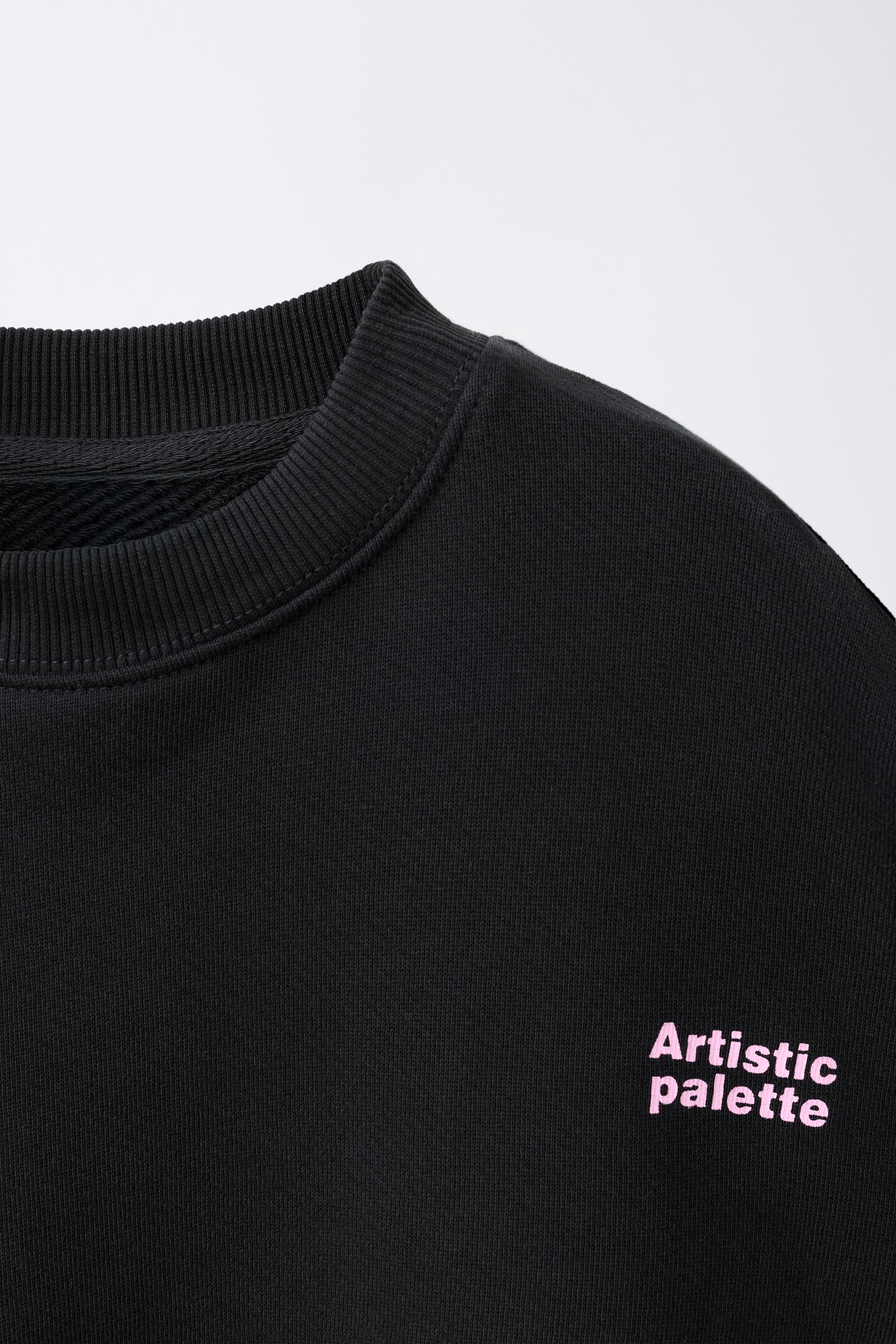 SWEATSHIRT AND PLUSH PANTS SET WITH TEXT PRINT