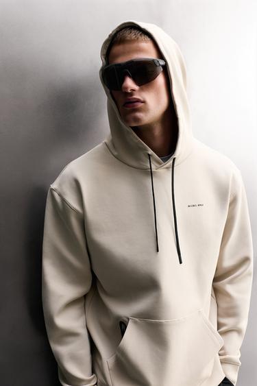 Zara TECHNICAL HOODIE - ecru-white