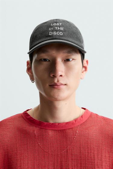 WASHED EMBROIDERY CAP - Black by Zara - Image 0