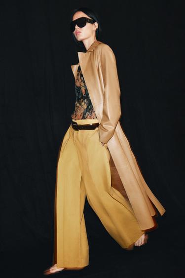 PANTALON À PLIS ZW COLLECTION - Moutarde de Zara - Image 6