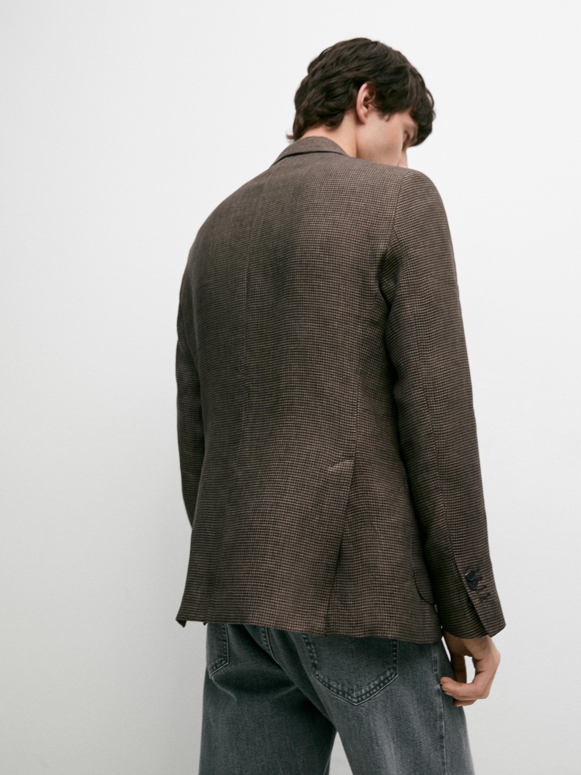 100% linen blazer with pocket details