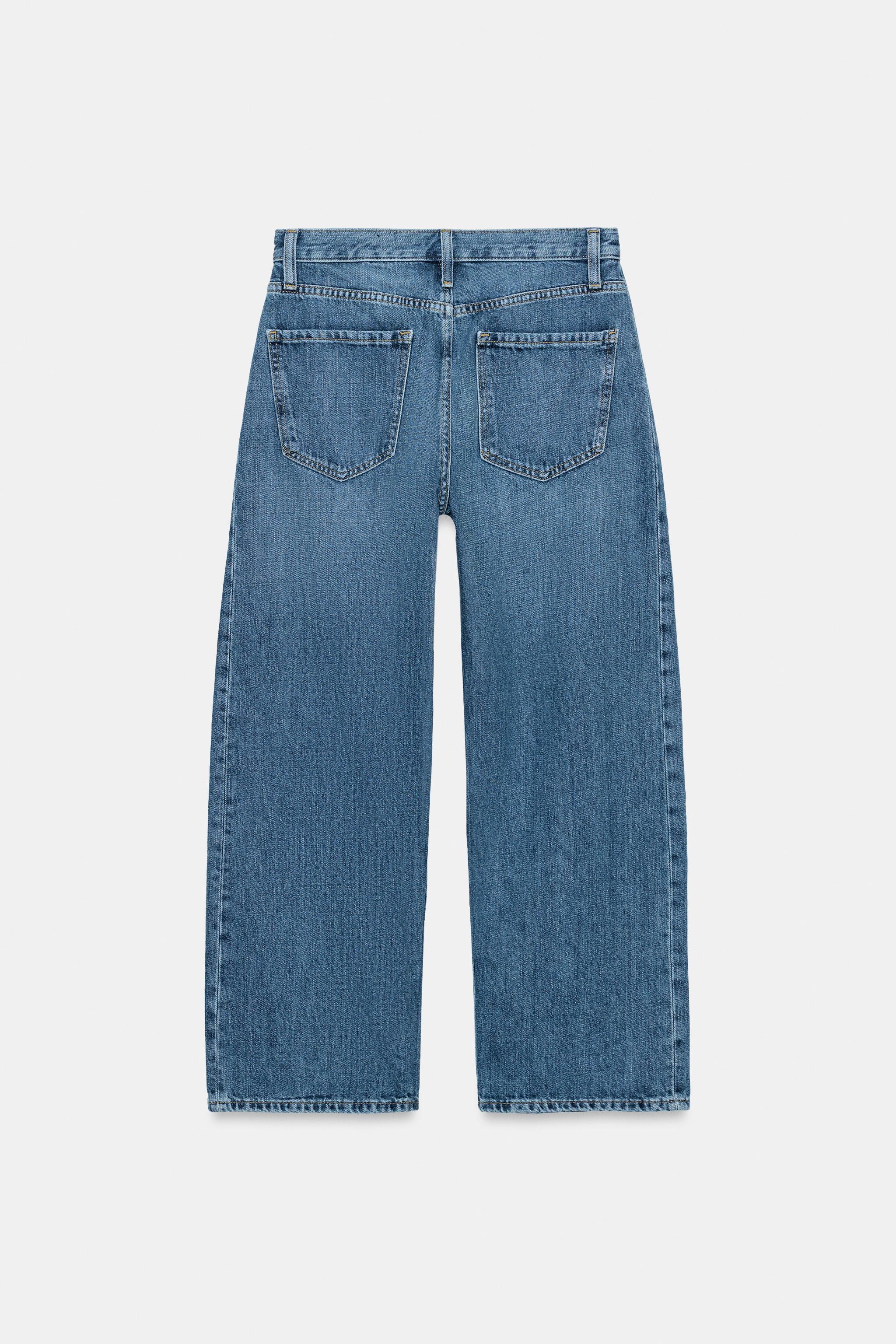 Zara ZW COLLECTION ANKLE RELAXED ORTA BEL JEAN görsel 7