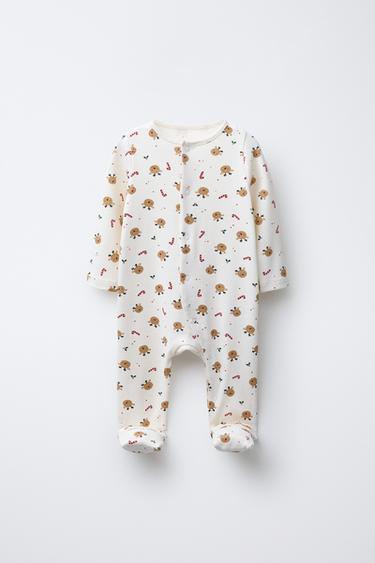 REINDEER CONVERTIBLE FOOT SLEEPSUIT - Ecru by Zara - Image 0