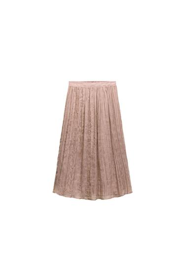 WRINKLE EFFECT MIDI SKIRT