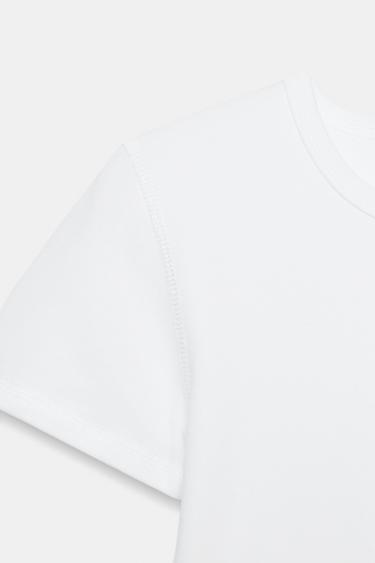 T-SHIRT MANCHES COURTES INSCRIPTION - Blanc de Zara - Image 4