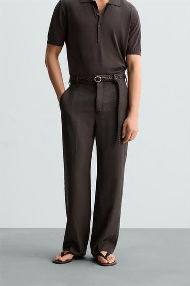 CALÇA DE TERNO EM VISCOSE - LINHO LIMITED EDITION - Marrom da Zara