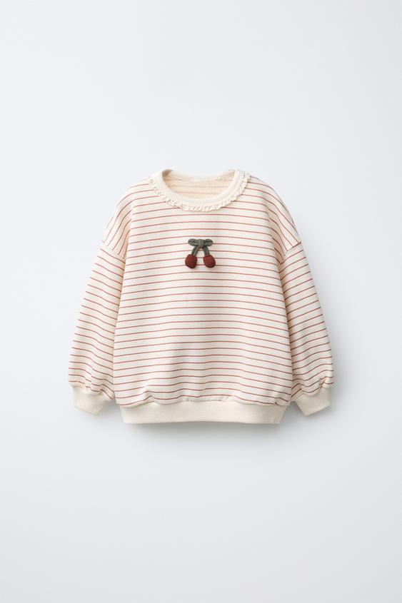SUDADERA RAYAS CEREZAS - Crudo de Zara - Imagen 0