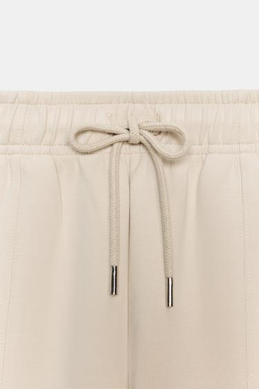 INTERLOCK STRAIGHT-LEG TROUSERS - Ecru by Zara - Image 7