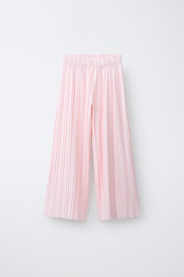 PANTALÓN WIDE LEG PLISADO - Rosa de Zara