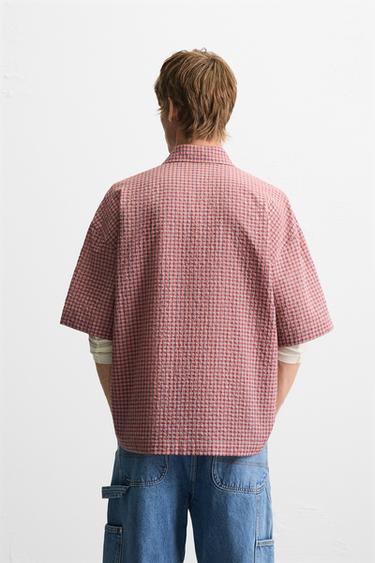 SEERSUCKER CHECK SHIRT - Pink by Zara - Image 2