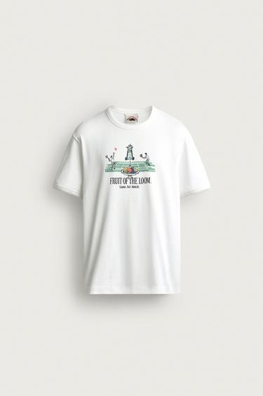 CAMISETA COM ESTAMPA DE GRÁFICOS FRUIT OF THE LOOM™ - Branco da Zara