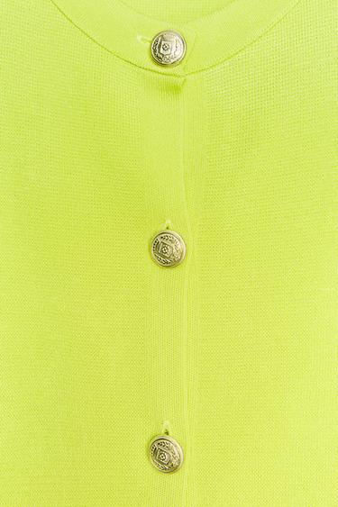 SHORT SLEEVE KNIT CARDIGAN - Lime by Zara - Image 6
