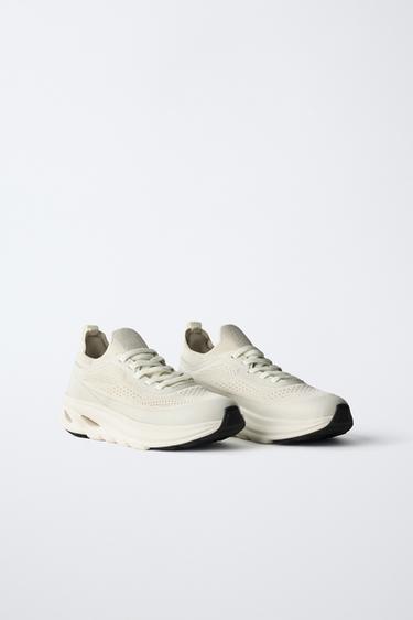 Zara SNEAKERS WITH DETAILED SOLE - White