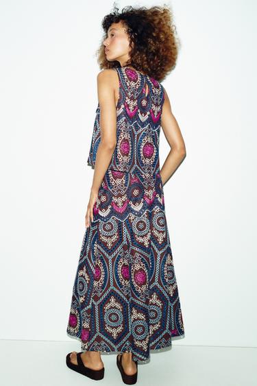 JUPE MI-LONGUE BRODERIES PERFORÉES - Marron de Zara - Image 4