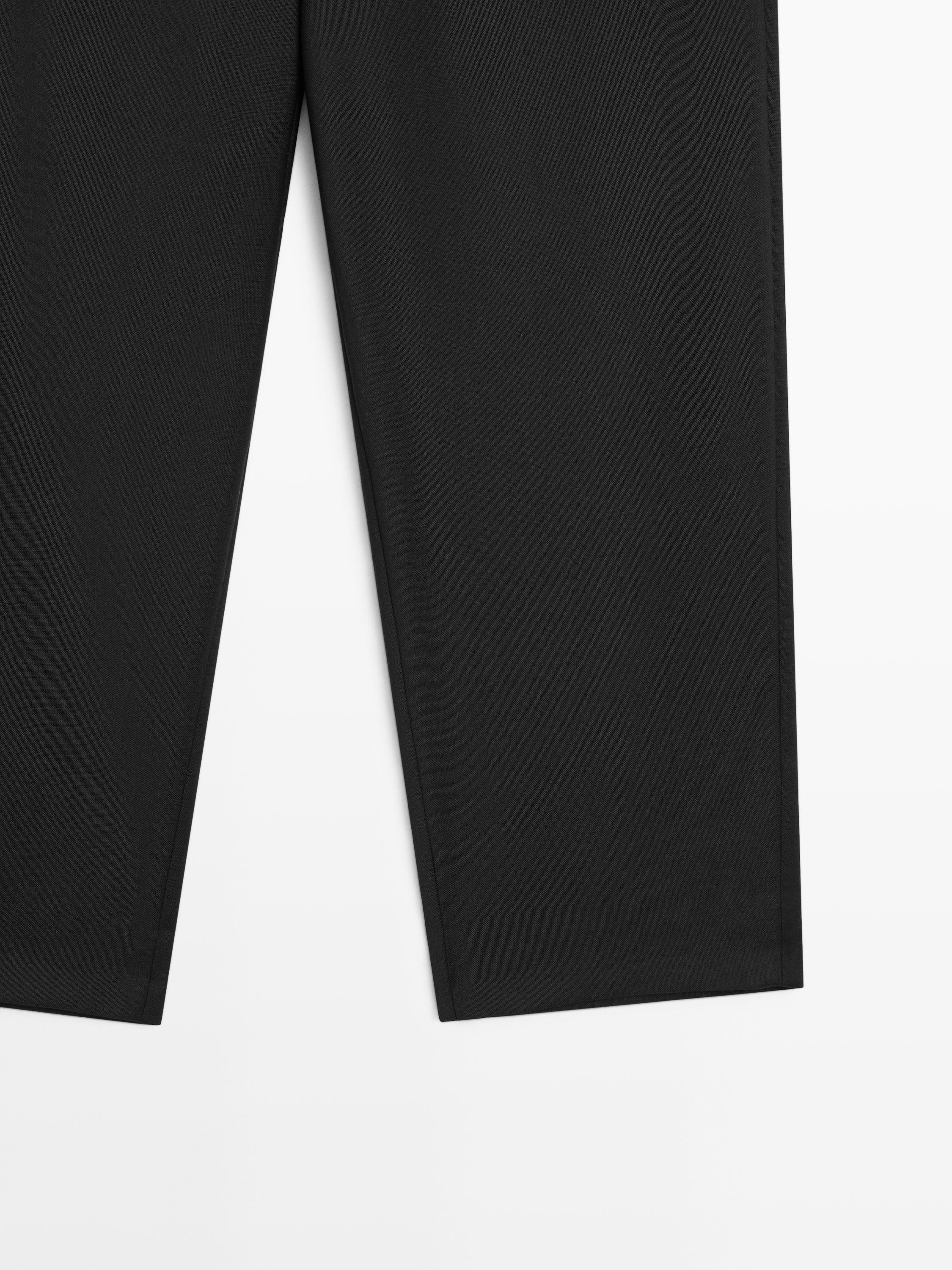 100% wool boyfriend fit trousers