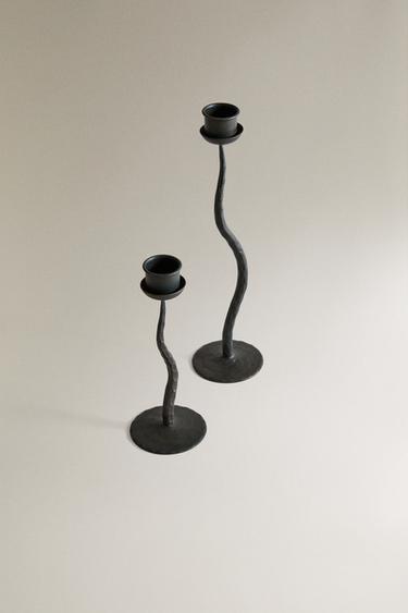 WAVY IRON CANDLESTICK — Bronze 2