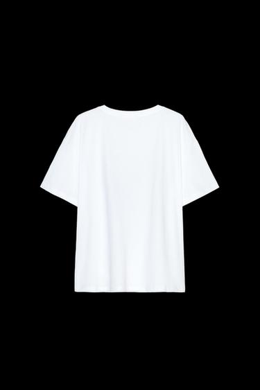Zara T-SHIRT WITH GIRL PRINT - White