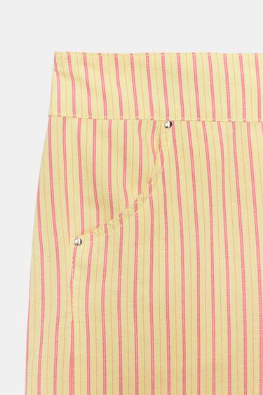 STRIPED STRAIGHT-LEG TROUSERS - Yellow by Zara - Image 4