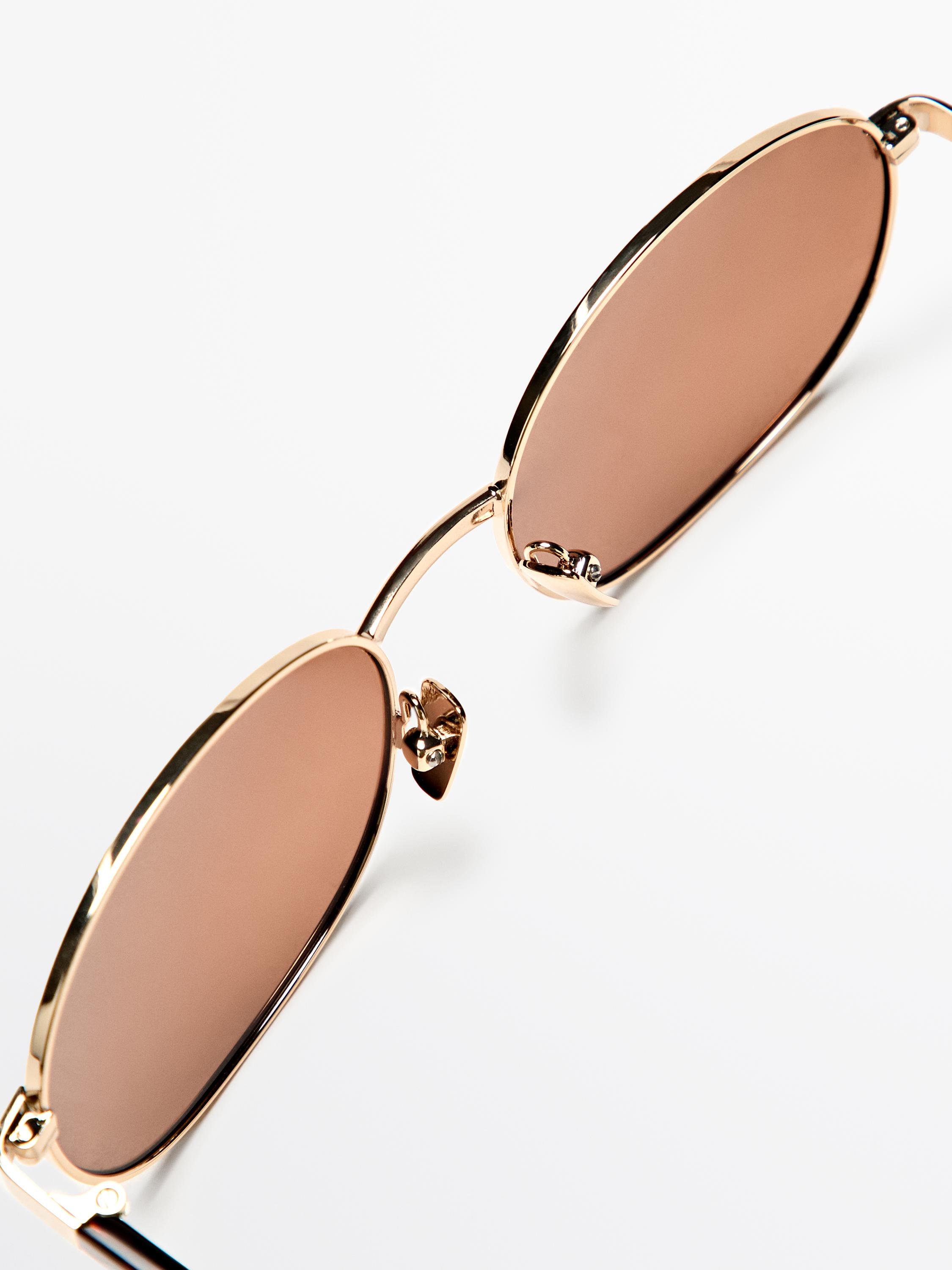 Round metal sunglasses - tortoiseshell effect