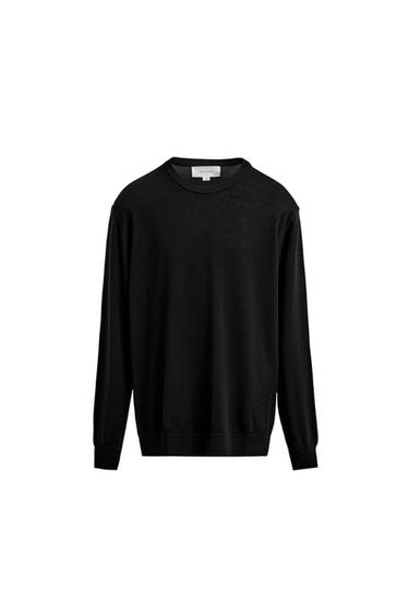 Zara 100% WOOL SWEATER - Black